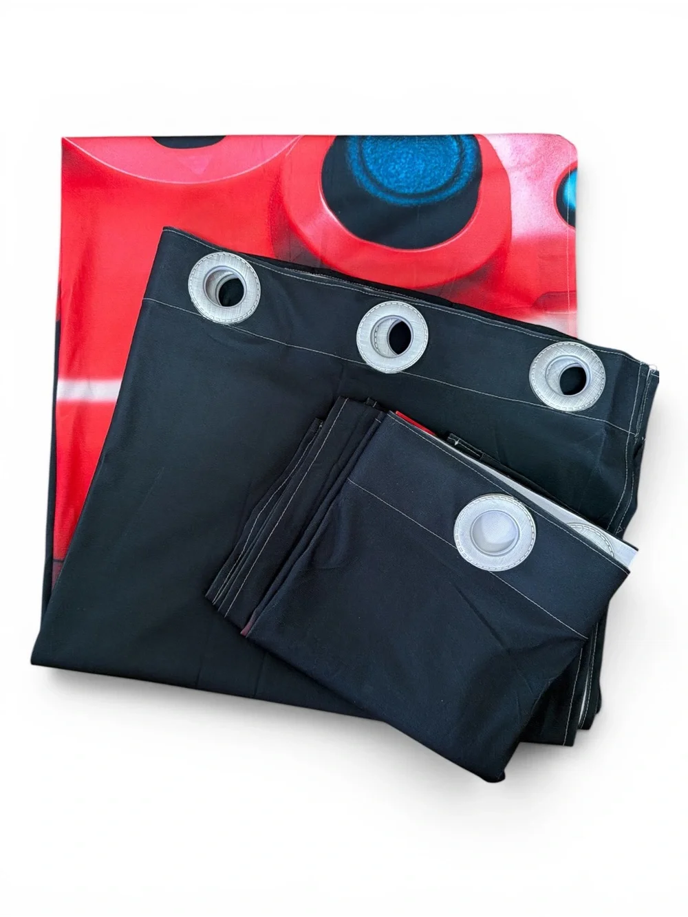 Black & Red Gaming Controller Room Darkening Curtains - Set of 2 Panels 42x84